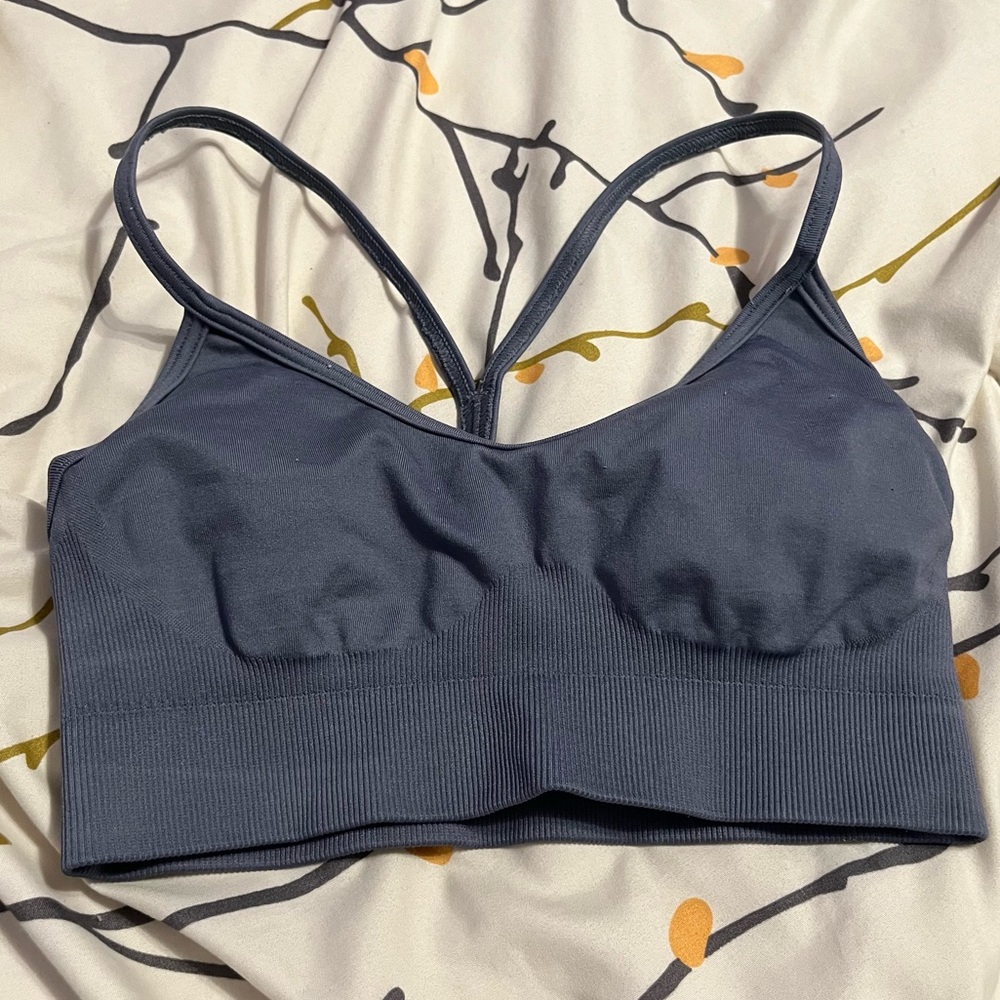 GymShark Size XS/S SWEAT SEAMLESS SPORTS BRA Navy Blue